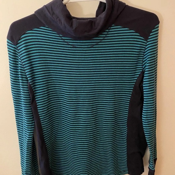 Striped Blue and Black Women's Top - Picture 3 of 10